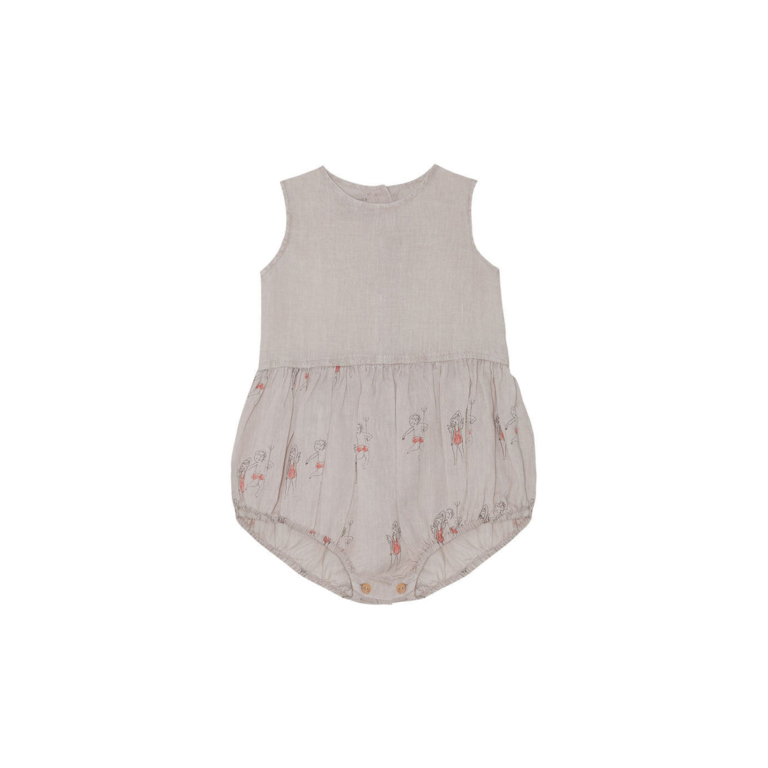 Yellow Pelota Rompers and Bodysuits Yellow Pelota Grey Sand Printed Playsuit