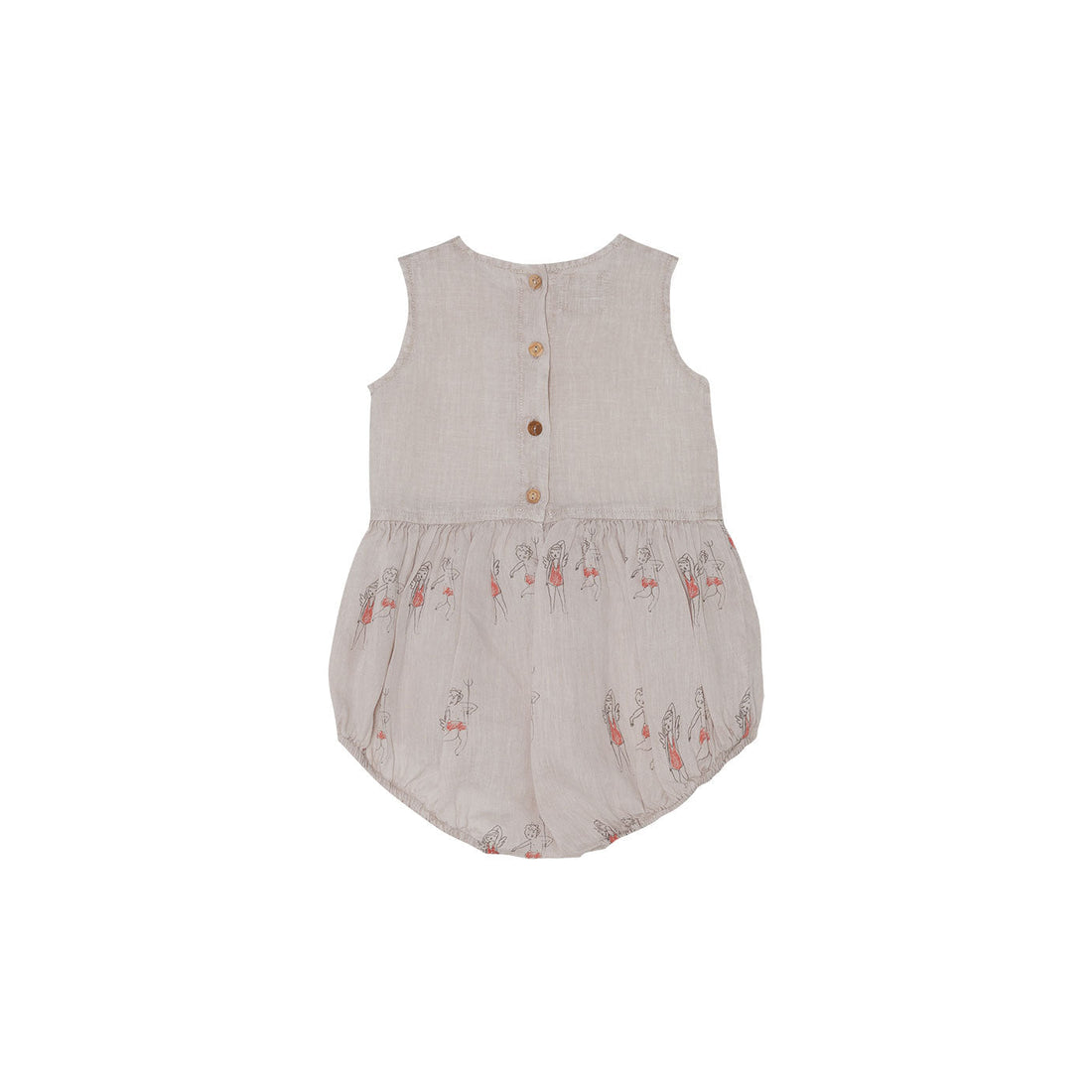 Yellow Pelota Rompers and Bodysuits Yellow Pelota Grey Sand Printed Playsuit