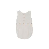 Yellow Pelota Rompers and Bodysuits Yellow Pelota Natural Flour Bow Romper