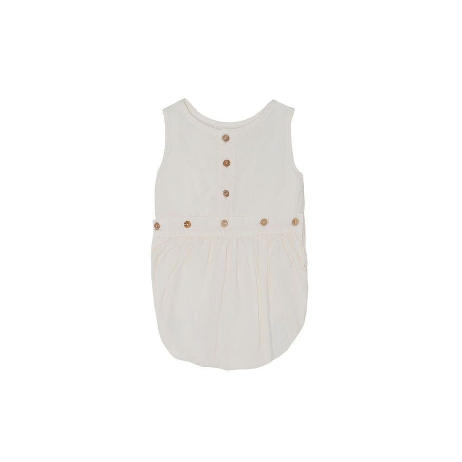 Yellow Pelota Rompers and Bodysuits Yellow Pelota Natural Flour Bow Romper