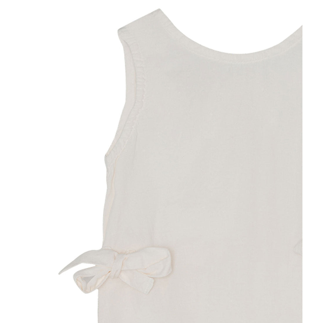 Yellow Pelota Rompers and Bodysuits Yellow Pelota Natural Flour Bow Romper