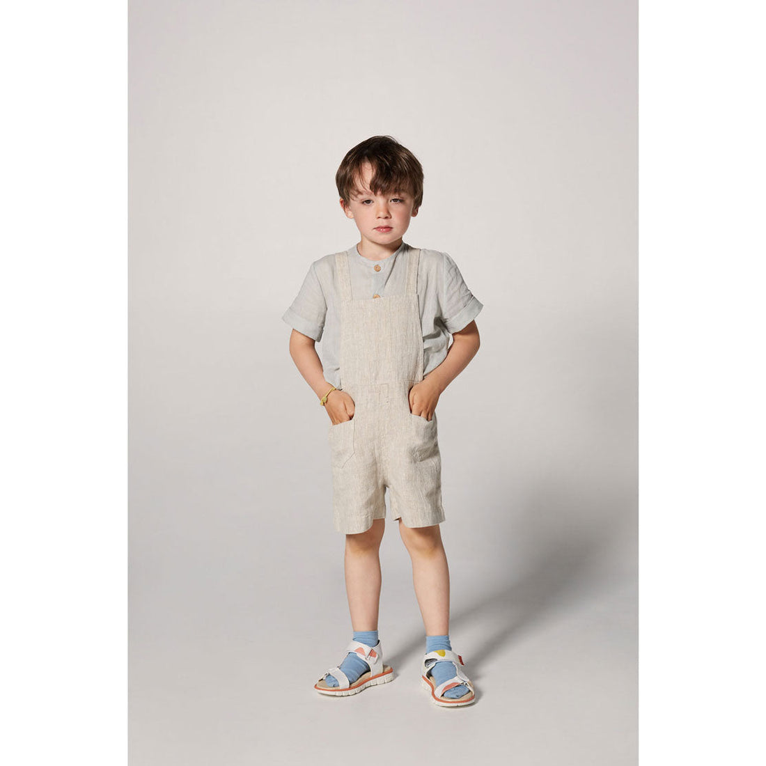 Yellow Pelota Shorts Yellow Pelota Natural Linen Lionel Playsuit