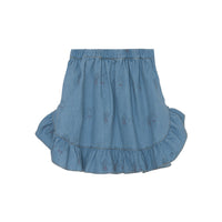 Yellow Pelota skirts Yellow Pelota Stone Washed Denim Ruffle Skirt
