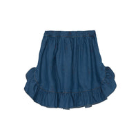 Yellow Pelota skirts Yellow Pelota Washed Denim Ruffle Skirt