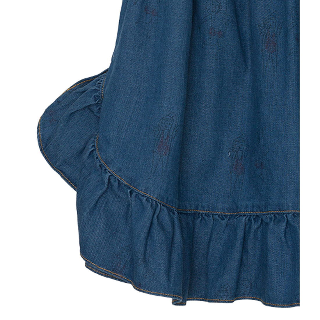 Yellow Pelota skirts Yellow Pelota Washed Denim Ruffle Skirt
