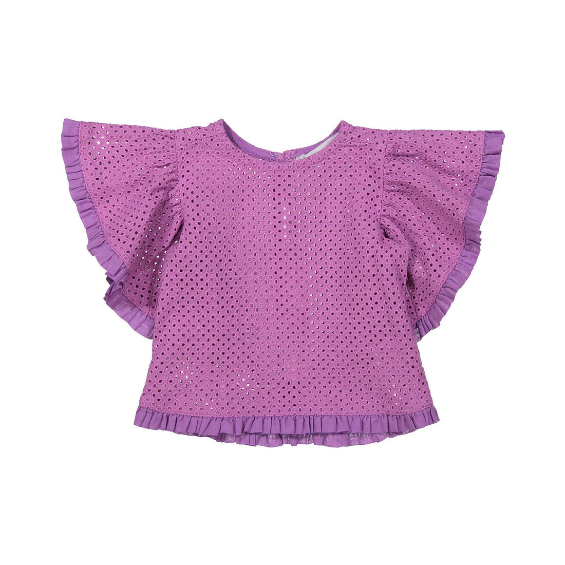 You and Me blouses You and Me Mauve Eyelet Flutter Blouse