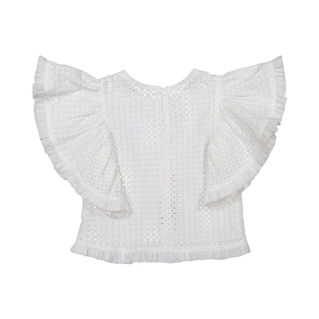 You and Me blouses You and Me White Eyelet Flutter Blouse