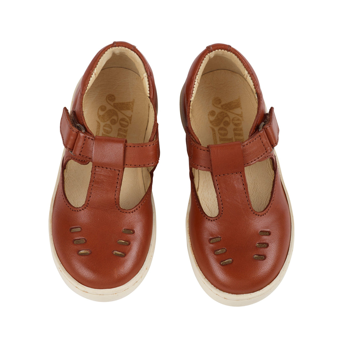 Young Soles shoes Young Soles Chesnut Brown Rudy t-Bar Shoes
