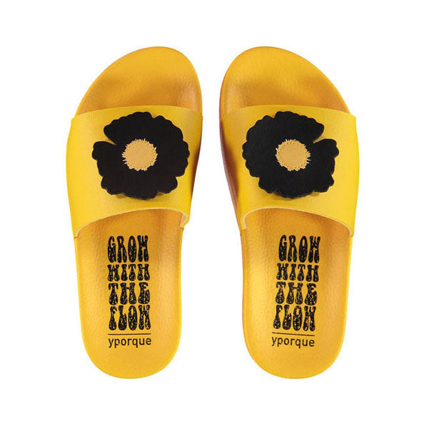 Yporque shoes Yporque Yellow Daisy Slides Sandals