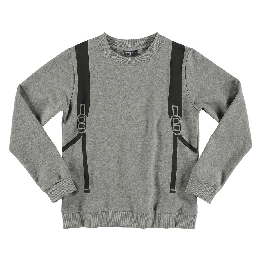 Yporque sweatshirts Yporque Melange Backpack Zipper Sweatshirt