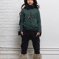 Yporque Dark Green Compass Textured Tee