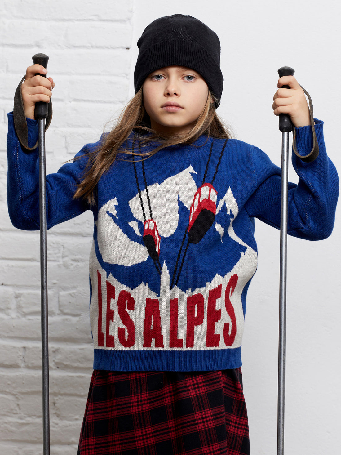 Yporque Electric Blue Les Alpes Tricot Sweater