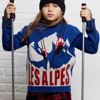 Yporque Electric Blue Les Alpes Tricot Sweater
