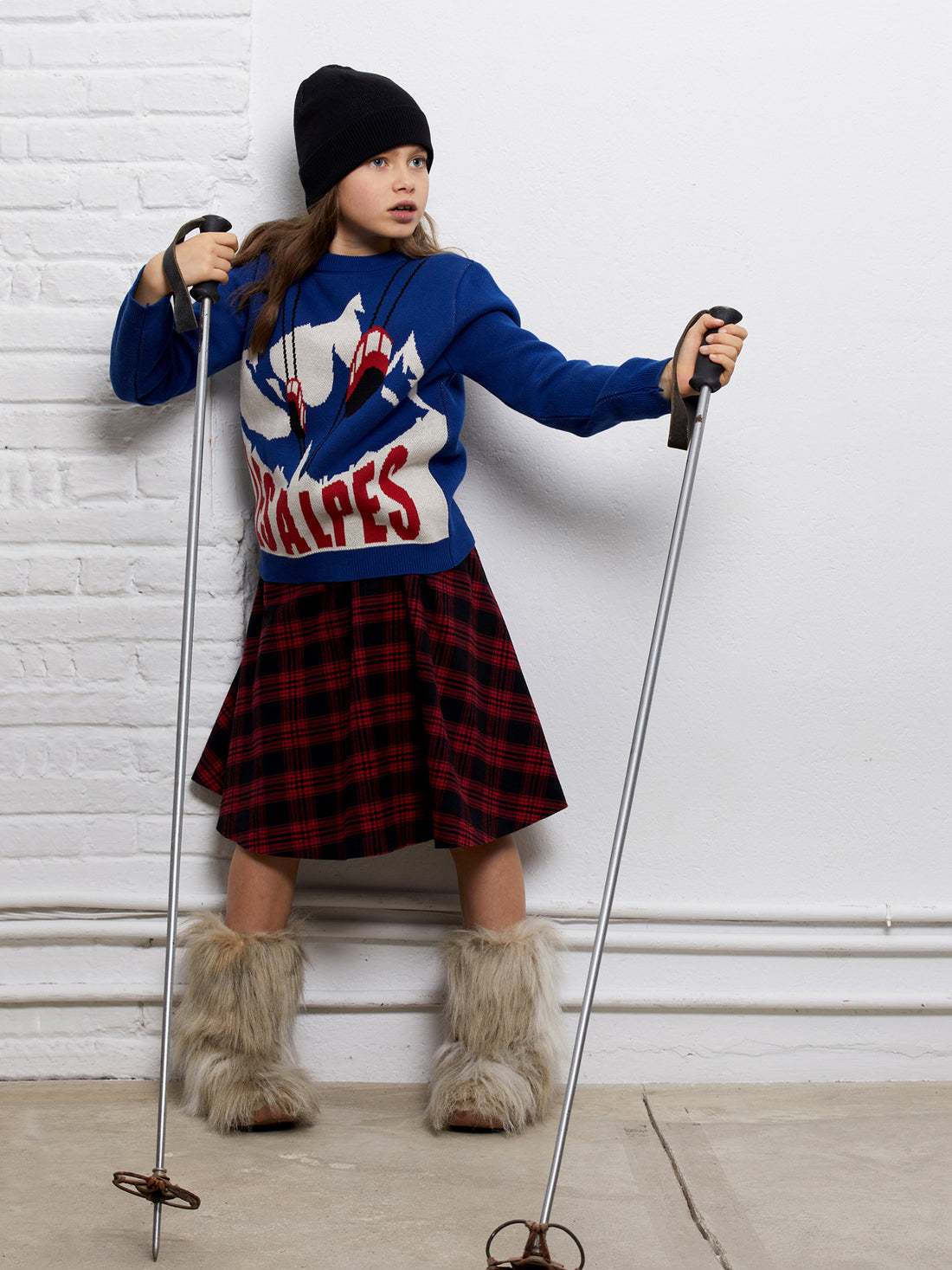 Yporque Electric Blue Les Alpes Tricot Sweater