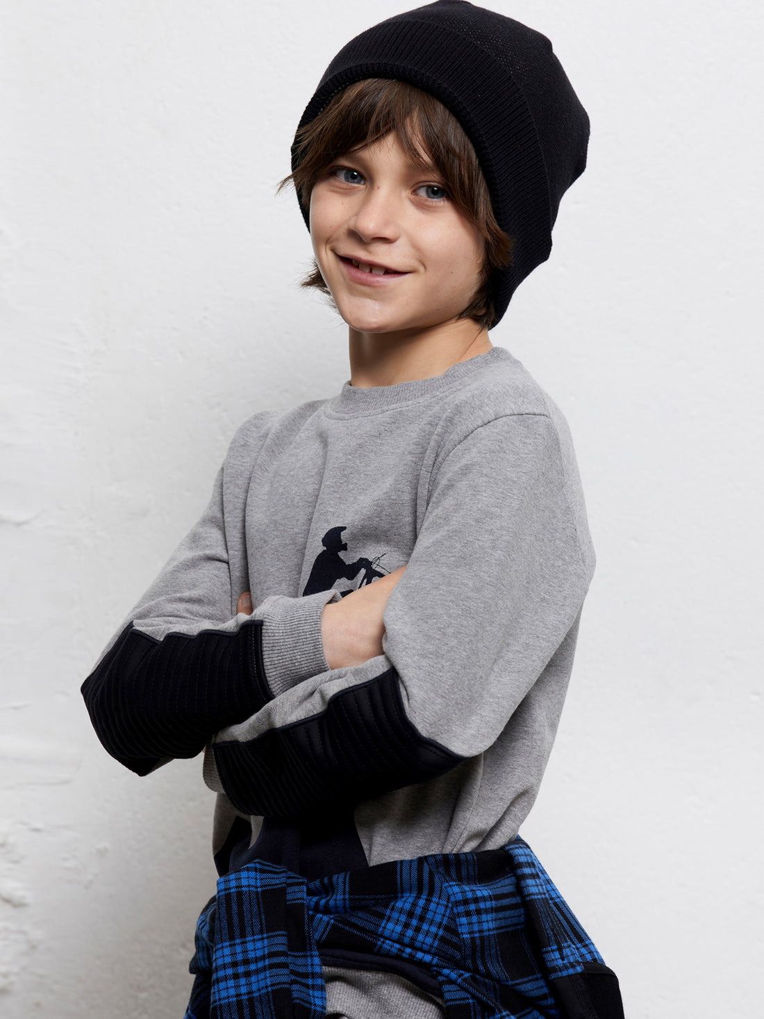 Yporque Melange + Black Patch Sweatshirt