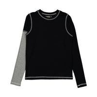 zero + us skirts zero + us Black/Grey Seamed Tee