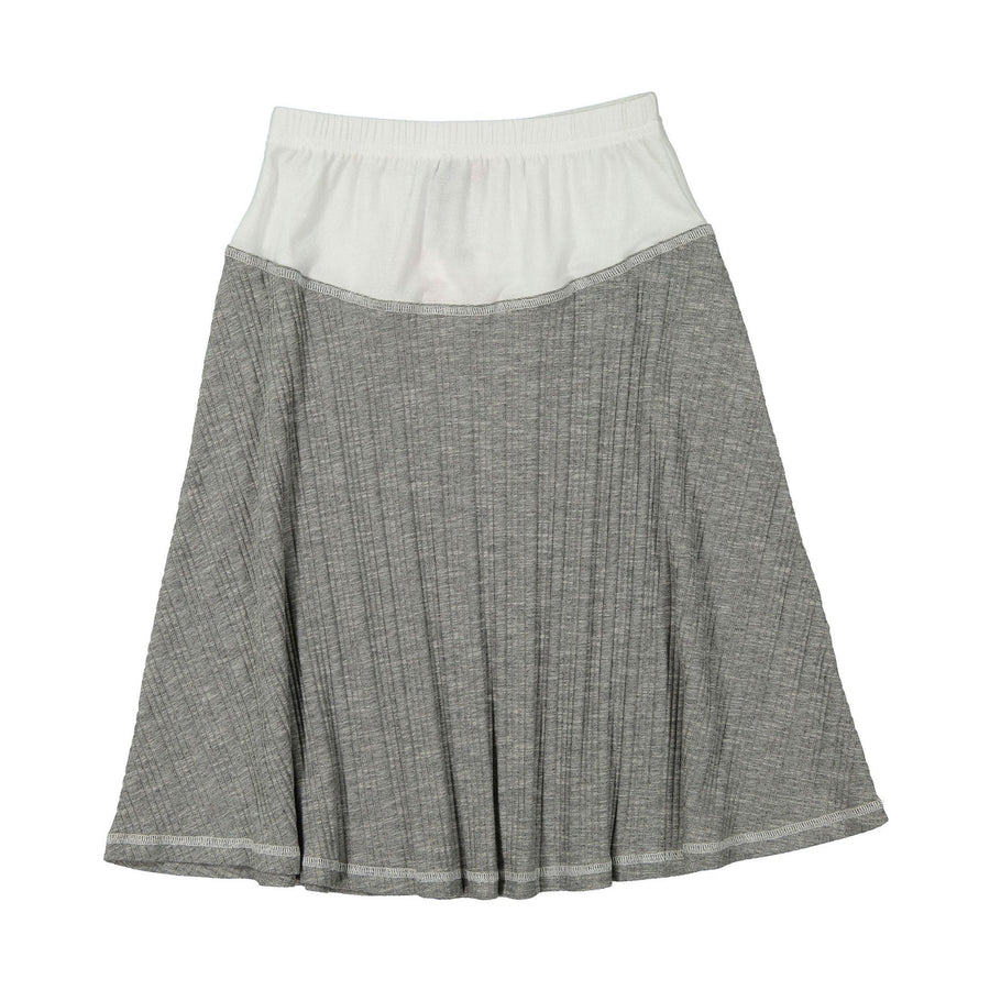 zero + us skirts zero + us White/Grey Ribbed Seamed Dropwaist Skirt