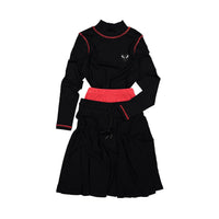 zero + us tees zero + us Black Jersey + Red Stitched Logo Turtleneck