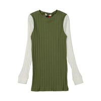 zero + us tees zero + us Green Ribbed Tee