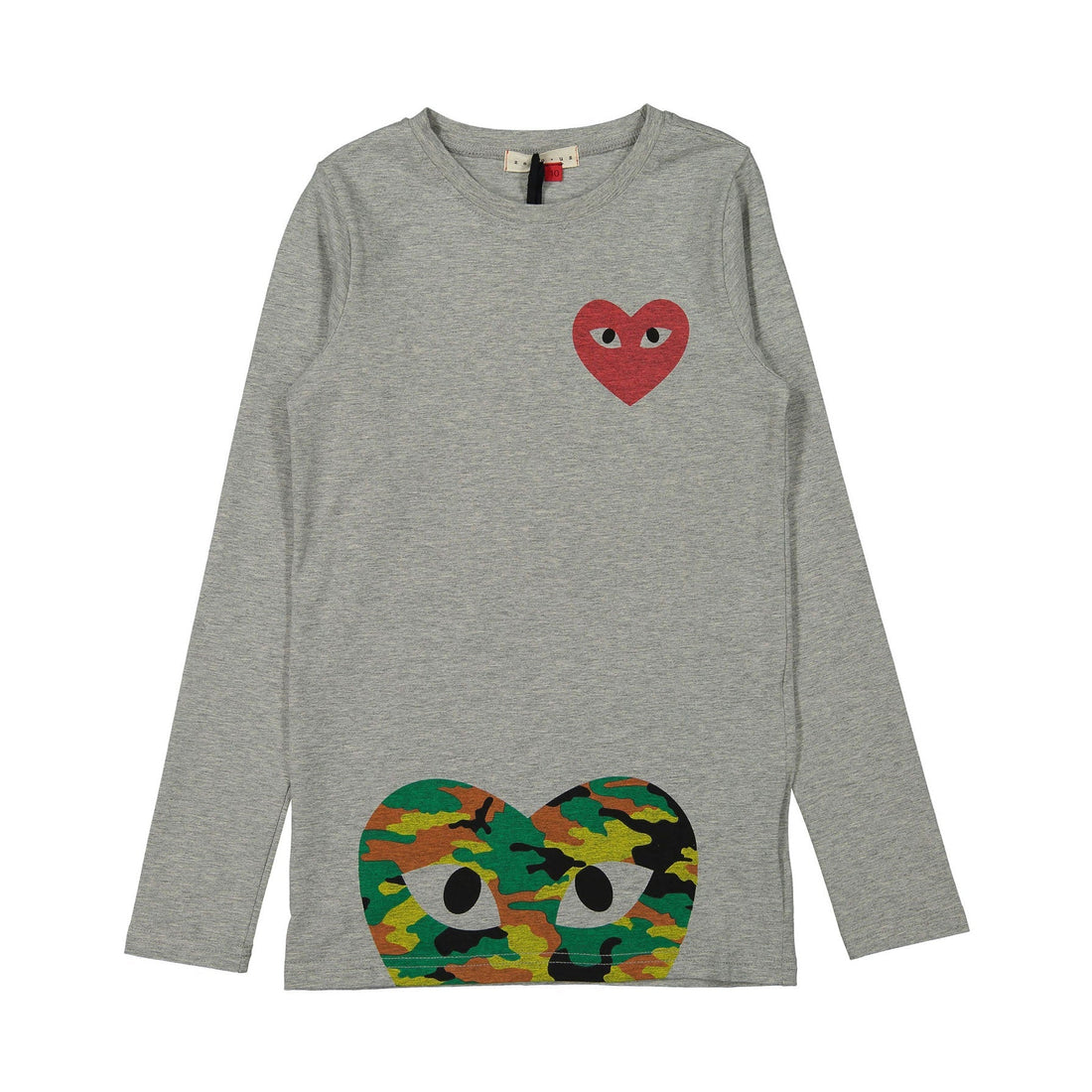 zero + us tees zero + us Grey Heart Fun Logo Tee