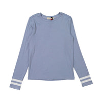zero + us tees zero + us Light Blue Cuff Stripe Tee