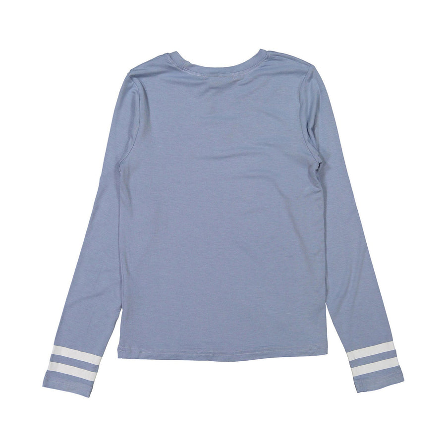 zero + us tees zero + us Light Blue Cuff Stripe Tee