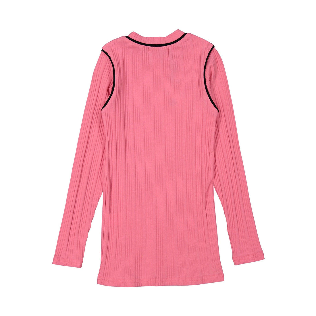 zero + us tees zero + us Neon Pink Ribbed Black Trimmed Tee