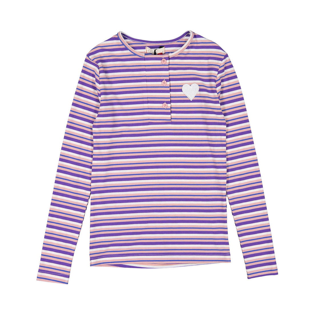zero + us tees zero + us Purple Stripe Button Tee