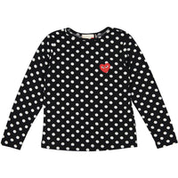 zero + us tops and tees zero + us Black Dot Heart Logo Tee