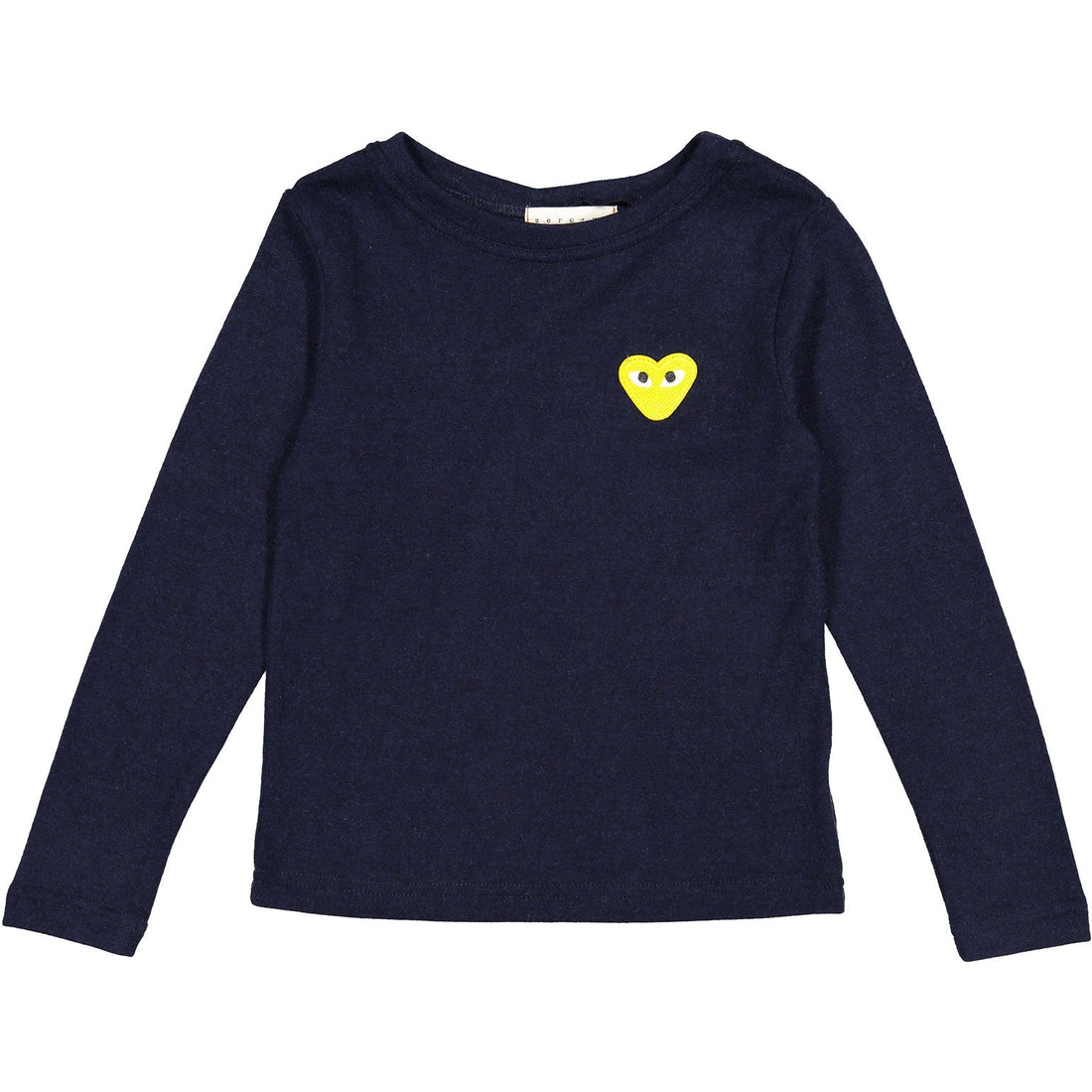 zero + us tops and tees zero + us Navy Heart Logo Tee